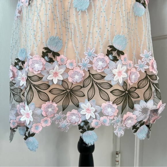 Anthropologie Foxiedox Floral Appliqué Fit and Flare Mini Dress - Picture 6 of 16